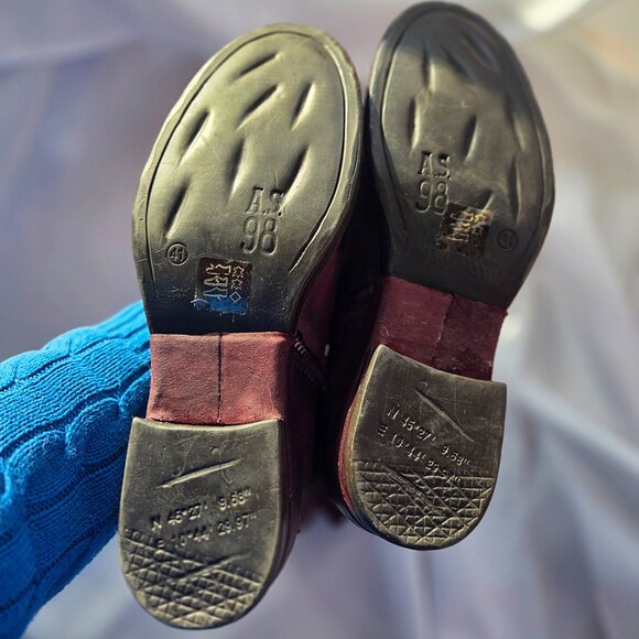 NWOT A.S.98 Custom Dyed Burgundy Saunder Leather Combat Boots, EU 41 / US 10.5 - Picture 3 of 5